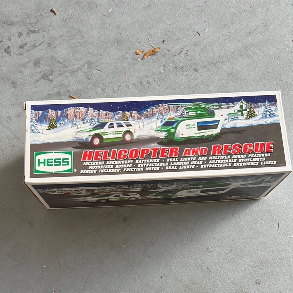 Hess Helicopter and Rescue Toy Set - Green and White